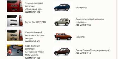 Нива шевроле цвета каталог « newniva.ru