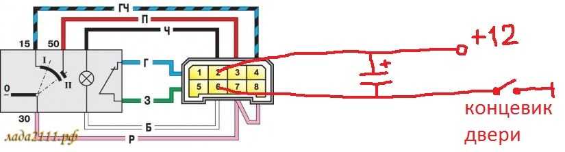 Схема подключения концевиков дверей ваз 2114