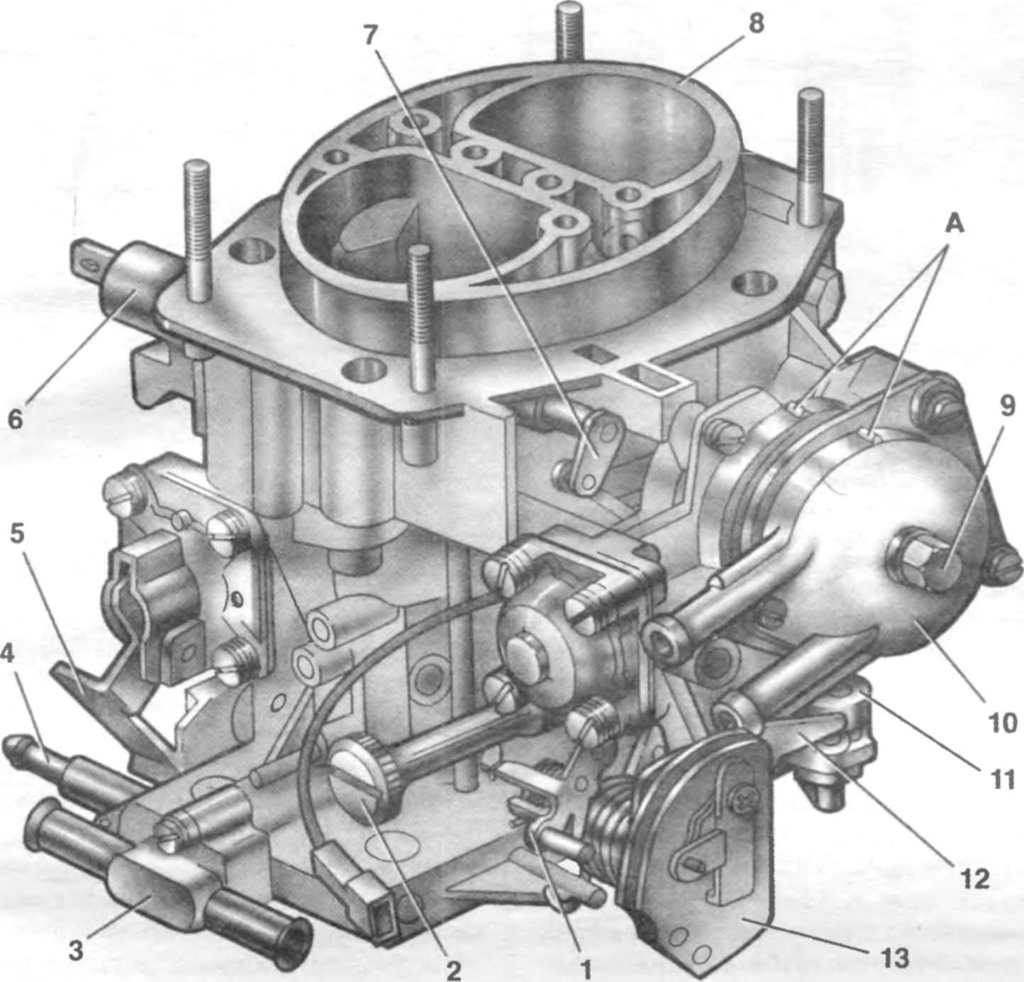 Система вентиляции картера двигателя с карбюраторм 2105, 2107 озон